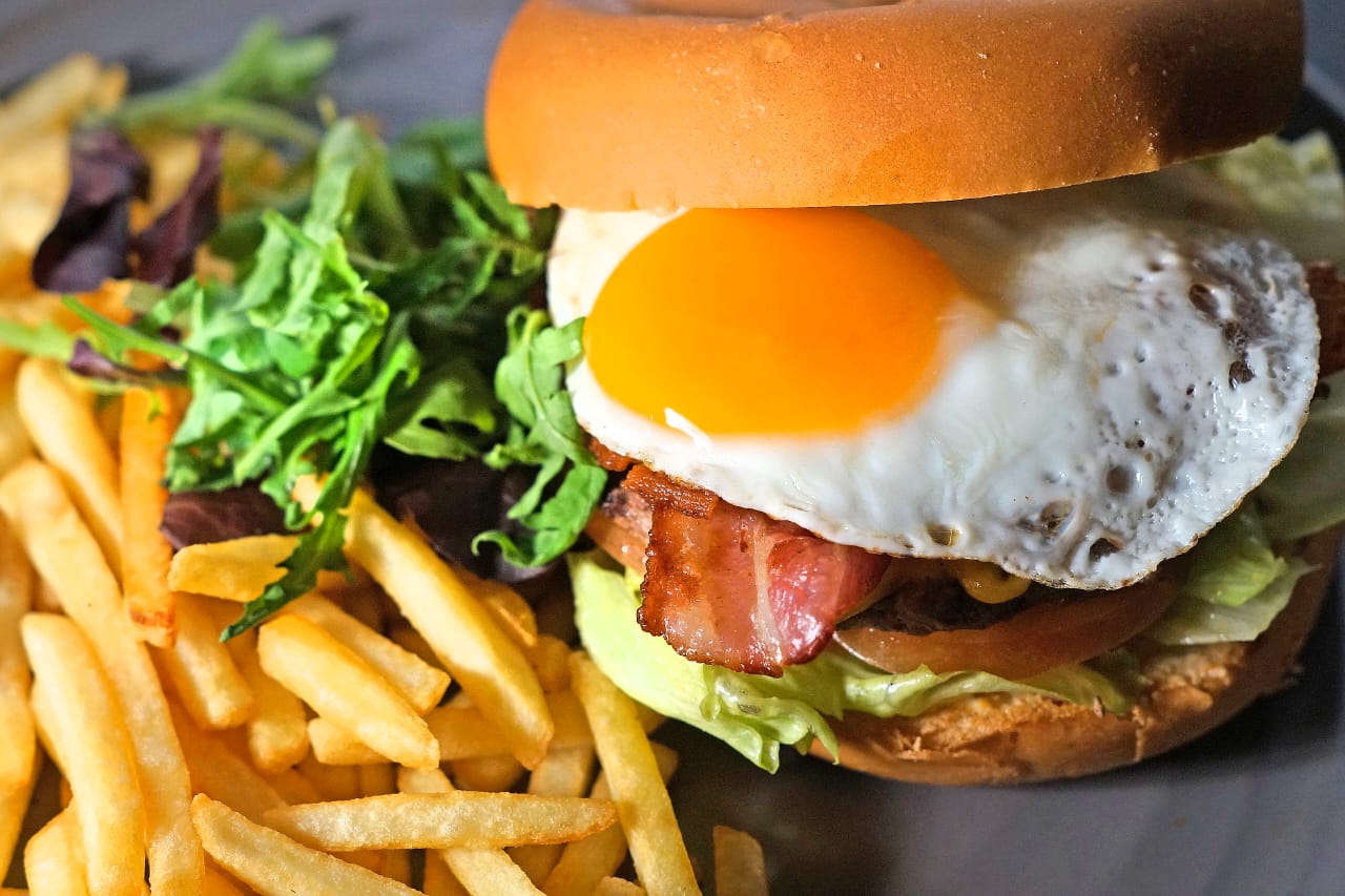 Bacon Burger With Egg - Oriento Restaurant